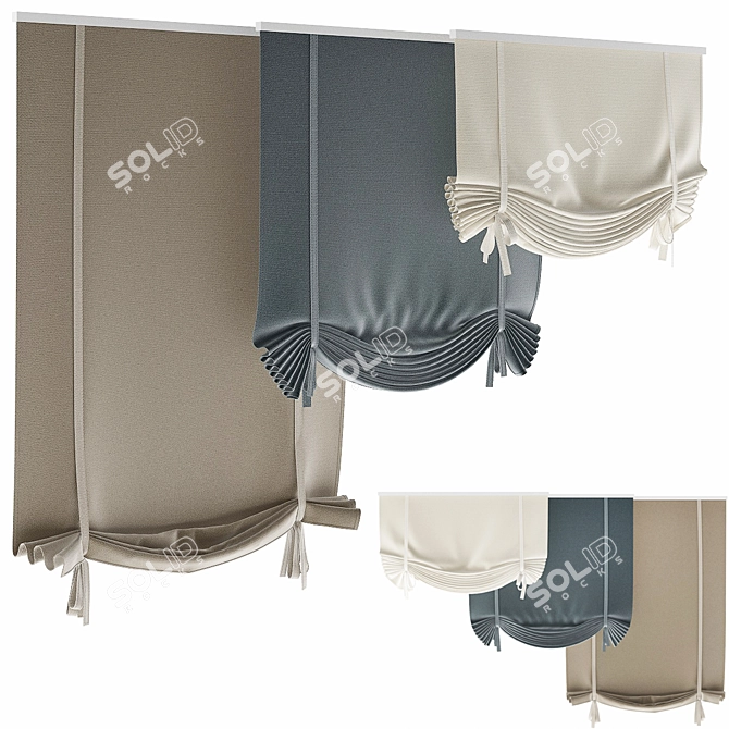 Polygonal Roman Shades Model 3D model image 1