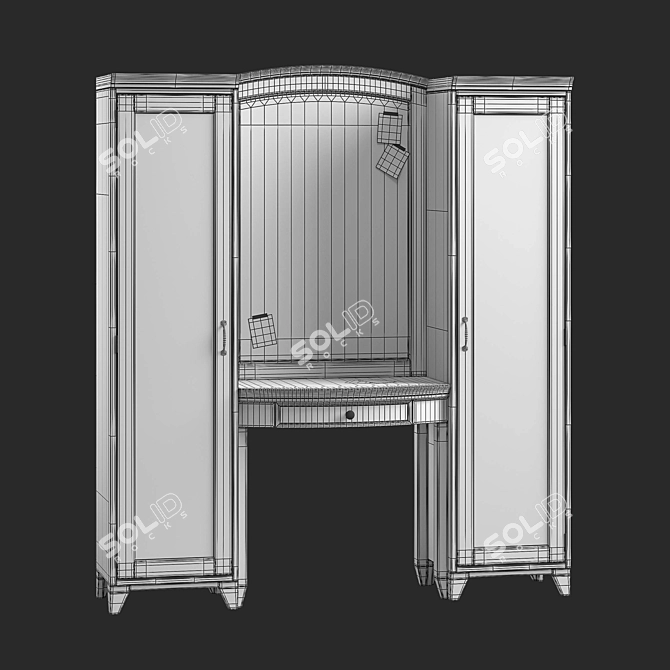 Hampton 66 Vanity: Sleek and Stylish Pottery Barn Set 3D model image 2