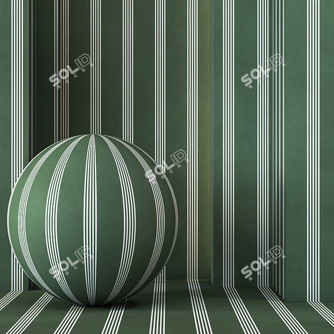 3-Color Oxford Stripe Charcoal 4K Wallpaper 3D model image 3