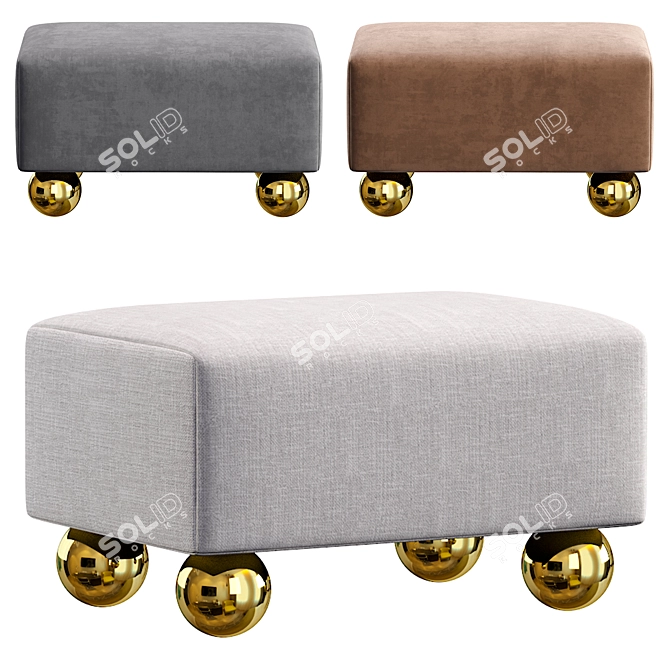 Glamorous Marilyn Pouffe: 3 Colors 3D model image 1