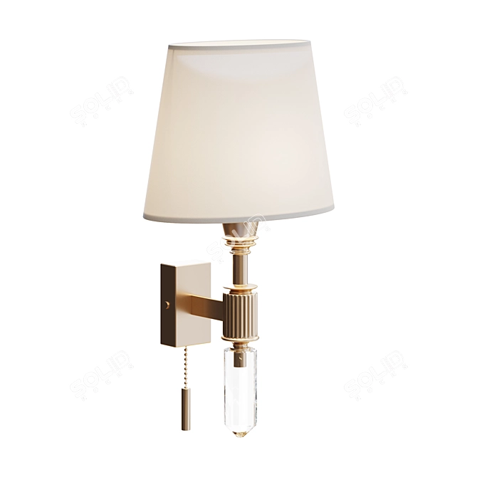 Elegant White Wall Lamp 3D model image 2