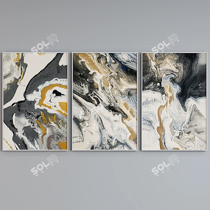 Modern Abstract Picture Frame Set 3D model image 2