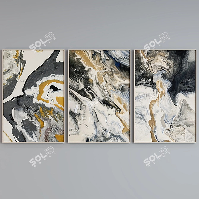 Modern Abstract Picture Frame Set 3D model image 5