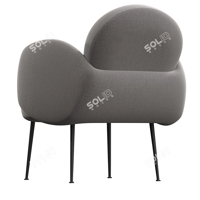 Bonnie Velvet Accent Armchair: Elegant & Comfortable 3D model image 3