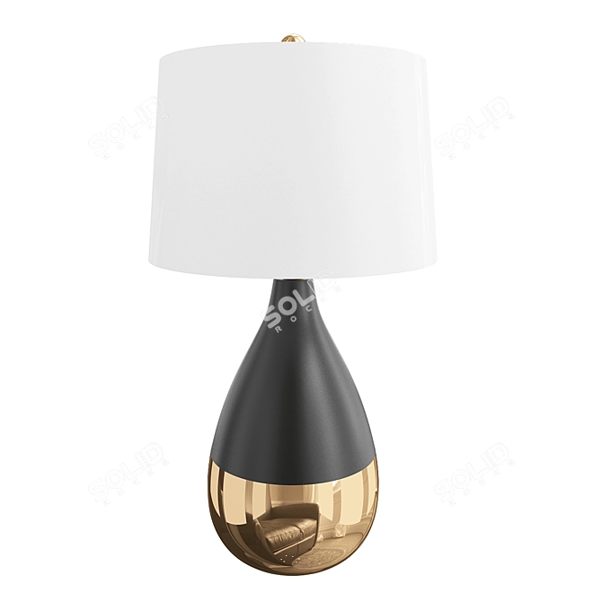 Elegant Navy and Gold Table Lamps 3D model image 1