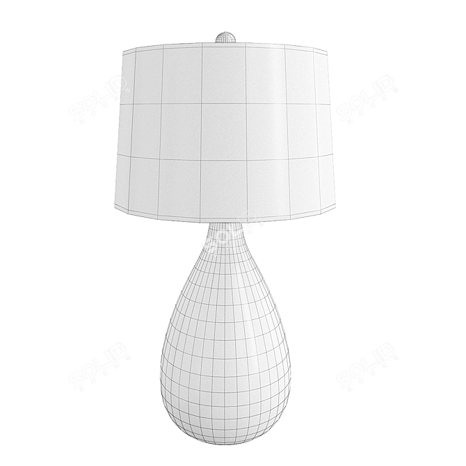 Elegant Navy and Gold Table Lamps 3D model image 2