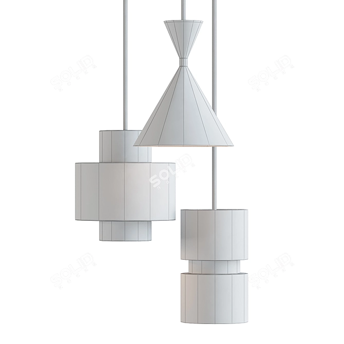 Elegant 3D Pendant Collection 3D model image 2