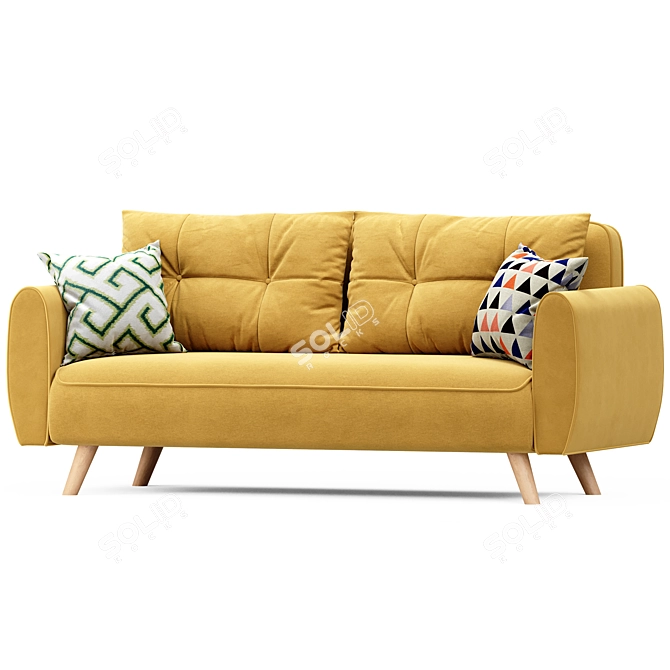 Beatrix Yellow Sofa Bed 3D model image 2