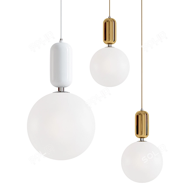 Modern Glass Ball Pendant Light 3D model image 1