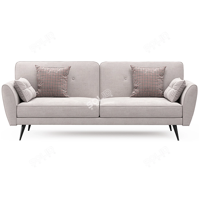 Cozy Edinburgh Beige Sofa Bed 3D model image 1