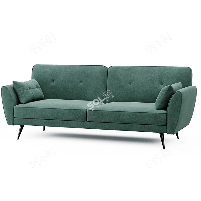 Edinburgh Green Pull-Out Sofa: Stylish and Comfortable 3D model image 1