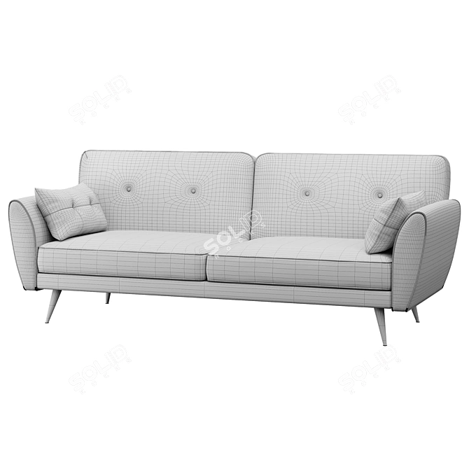 Edinburgh Green Pull-Out Sofa: Stylish and Comfortable 3D model image 2