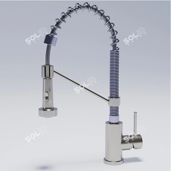 Modern Style Kitchen Faucet with Flex Hose 3D model image 1