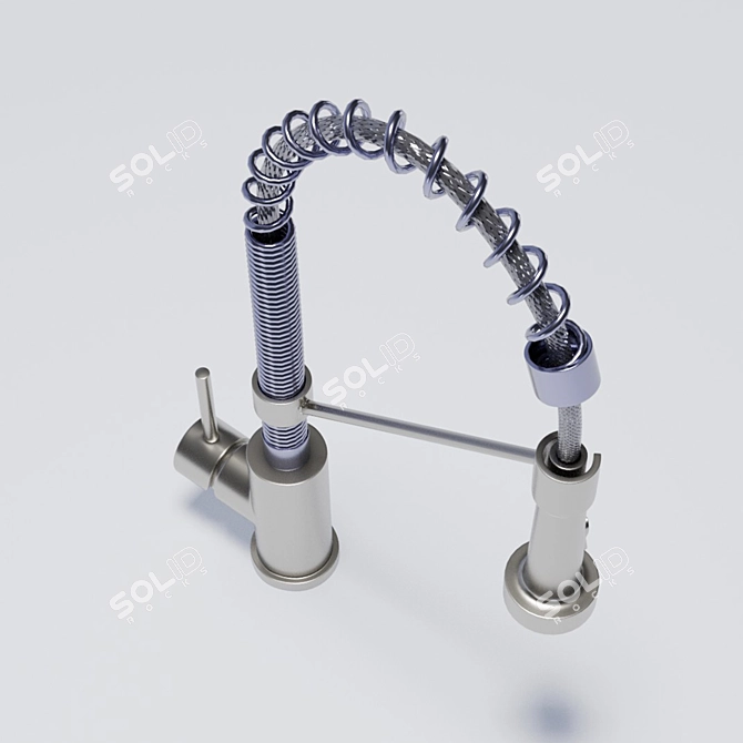 Modern Style Kitchen Faucet with Flex Hose 3D model image 4