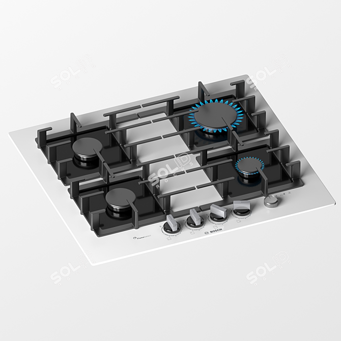 Bosch Gas Hob: Efficiency & Style! 3D model image 3