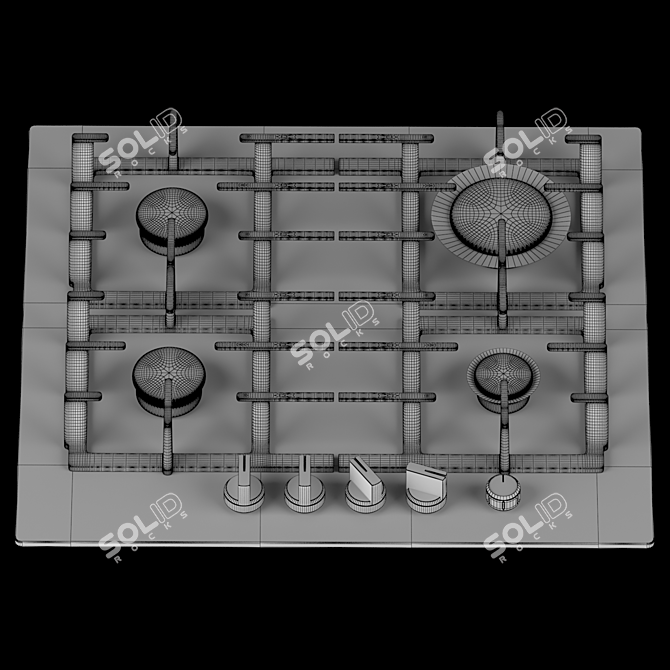 Bosch Gas Hob: Efficiency & Style! 3D model image 4