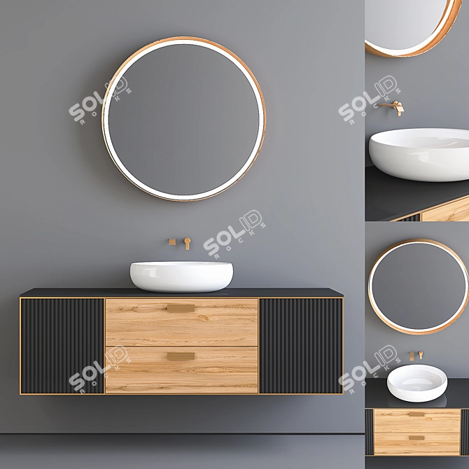 Sleek Bathroom Cabinet | no. 131 3D model image 1