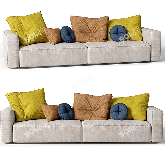 Luxurious Flexform Grandemare 2-Seat Sofa 3D model image 1