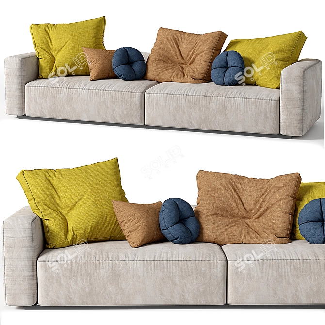 Luxurious Flexform Grandemare 2-Seat Sofa 3D model image 2