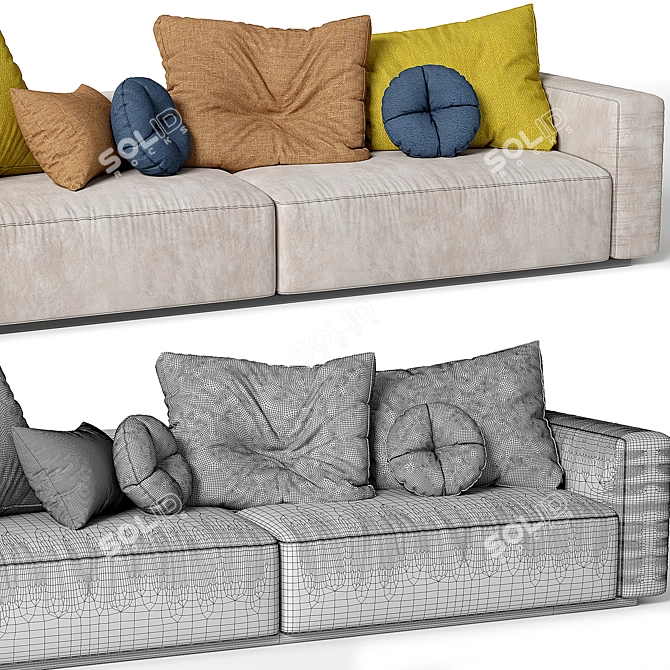 Luxurious Flexform Grandemare 2-Seat Sofa 3D model image 3