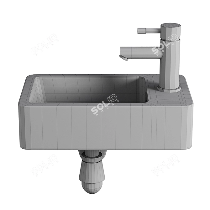 Tavistock Matrix Compact Basin - Left Tap Hole 3D model image 3