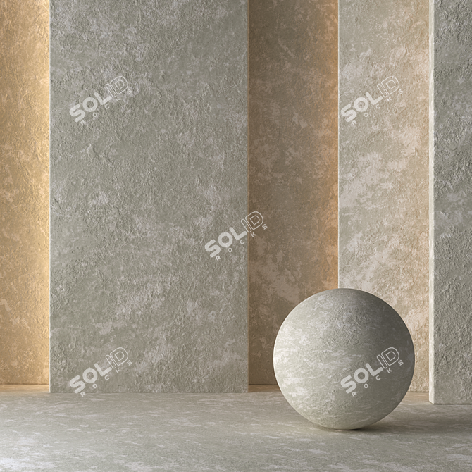 Seamless Concrete Tile Collection 3D model image 2