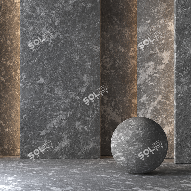 Seamless Concrete Tile Collection 3D model image 4