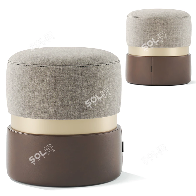 Edson Pouf: Stylish & Versatile Modern Ottoman 3D model image 2