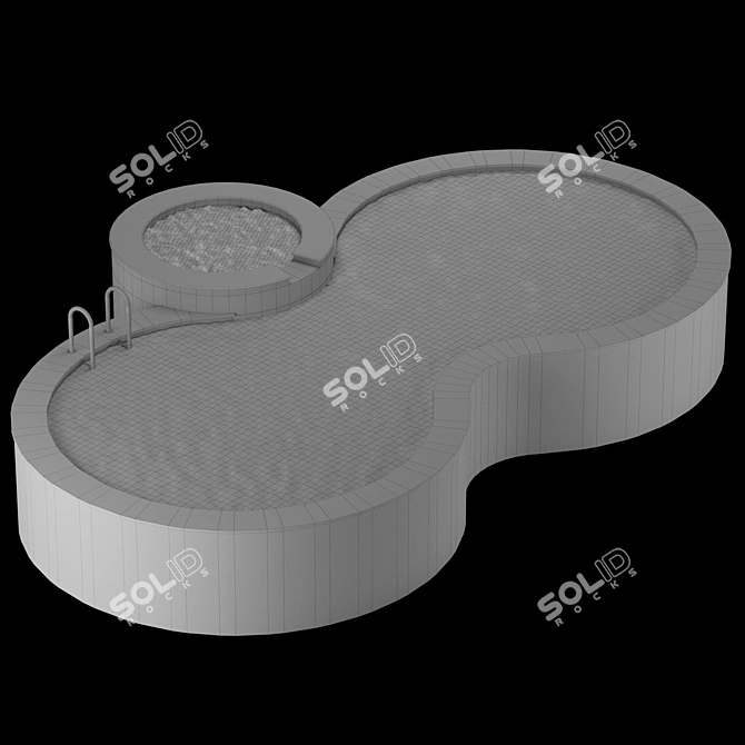 Luxury Pool & Jacuzzi Combo 3D model image 4