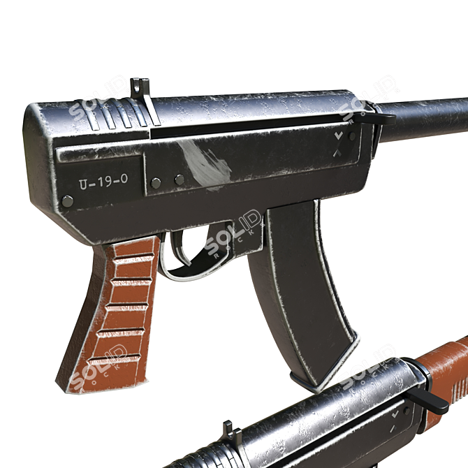 Classic Uzi Firearm, Vintage 2016 3D model image 3