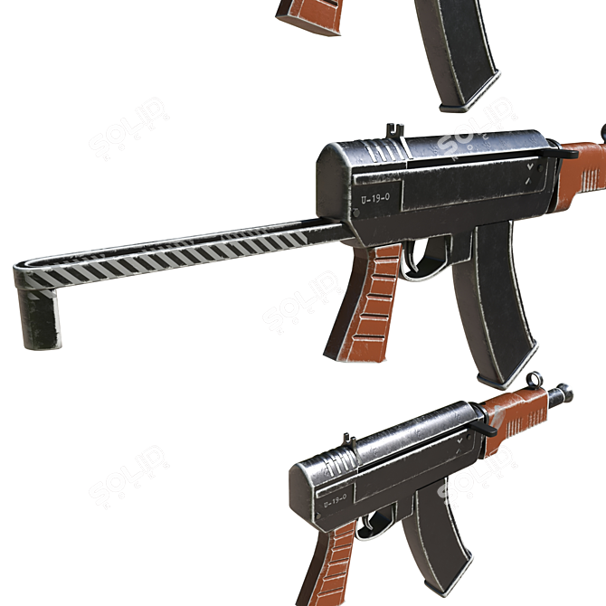 Classic Uzi Firearm, Vintage 2016 3D model image 4