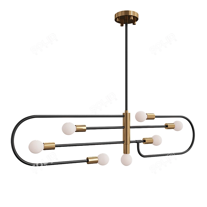 Neutra 6"W Pendant: Sleek, Matte Black & Foundry Brass 3D model image 1