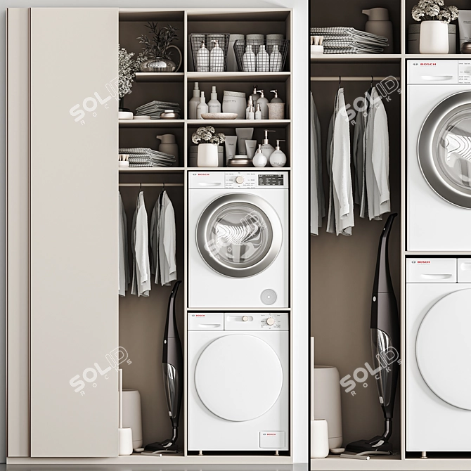 Modern Laundry Room Set 3D model image 1