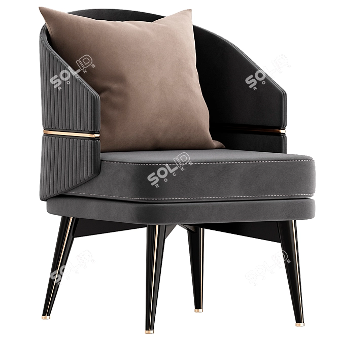 Stylish Billy Armchair 3D model image 1