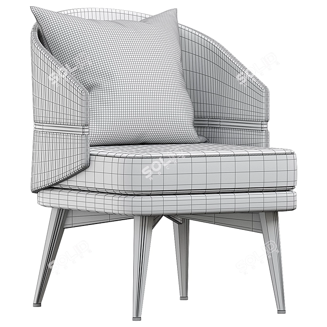 Stylish Billy Armchair 3D model image 3