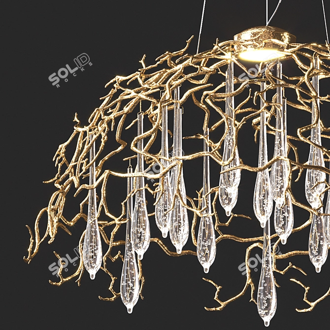 Elegant Handmade Bronze Pendant Lamps - Serip Aqua 3D model image 3