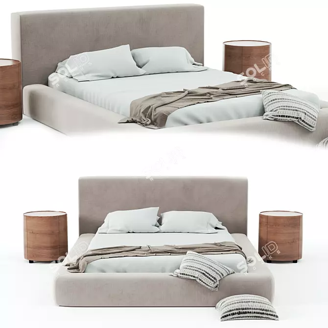 Modern Dawson Bed: Stylish, Durable & Versatile 3D model image 2