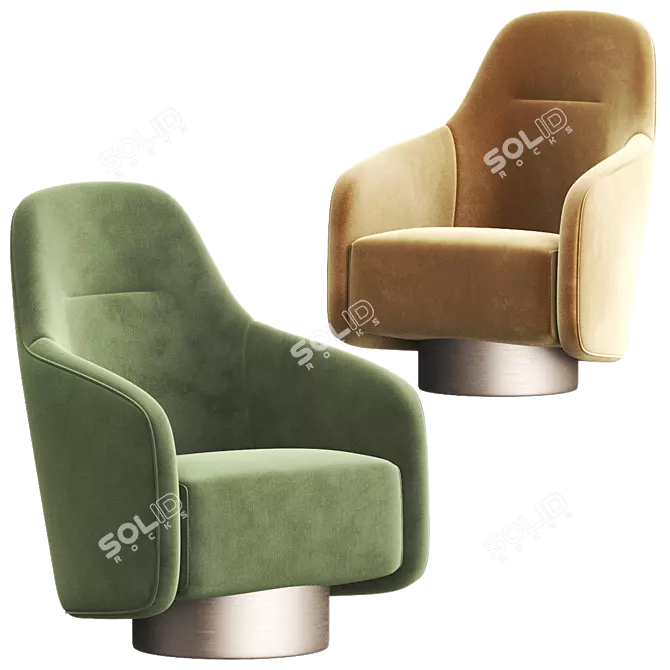 BOEMIA II Armchair: Luxurious Comfort by Casa Magna 3D model image 4