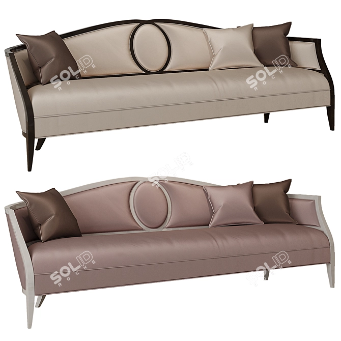 Luxurious Féraud Velvet Sofa 3D model image 1