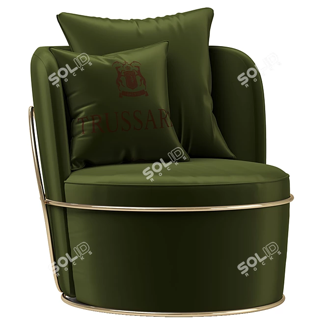 Trussardi Oval Armchair: Iconic Italian Design 3D model image 2