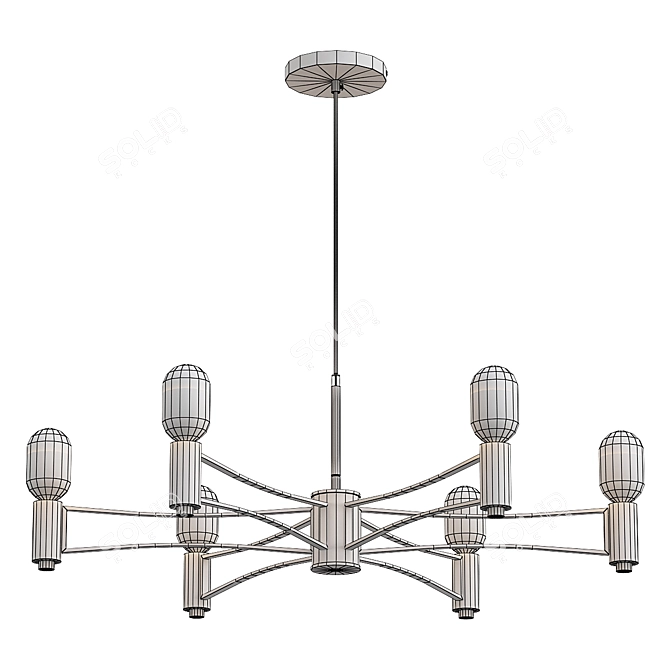 Sleek Drops Chandelier 3D model image 2