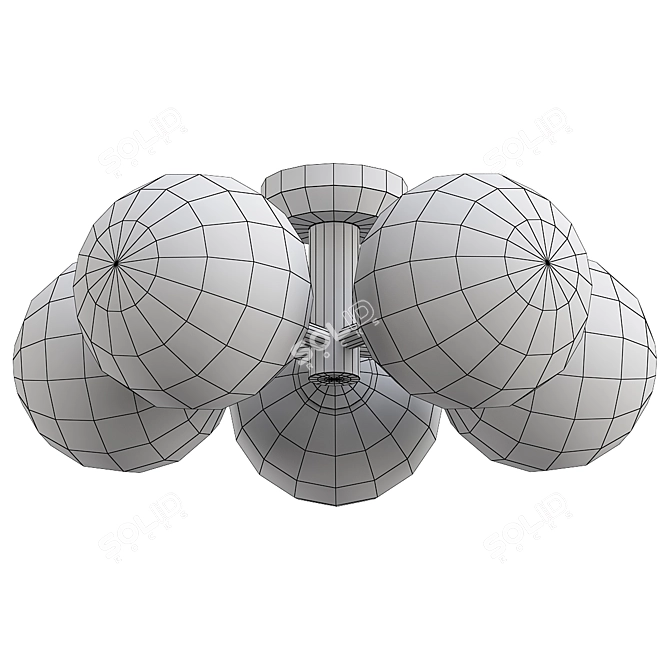 Elegant Rosello Ceiling Chandelier 3D model image 2