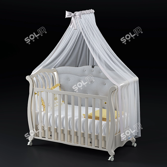 Andrea Vip Baby Bed: Stylish and Spacious 3D model image 1