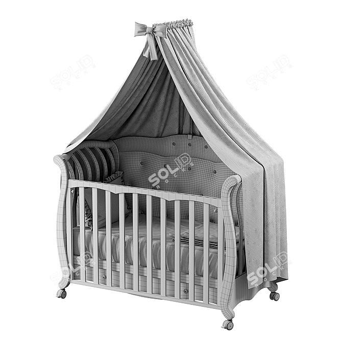 Andrea Vip Baby Bed: Stylish and Spacious 3D model image 4