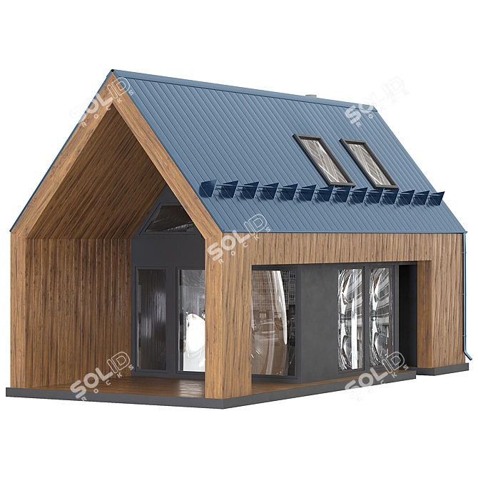 Rustic Barn House Kit 3D model image 1