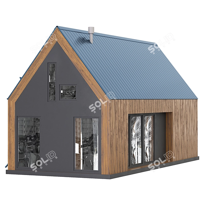 Rustic Barn House Kit 3D model image 3