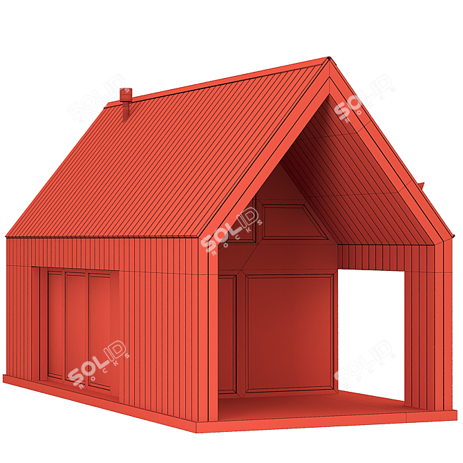 Rustic Barn House Kit 3D model image 6