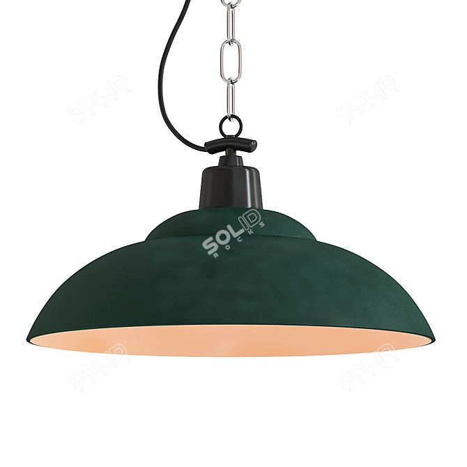 Rustic Wrought Iron Hanging Lamp 3D model image 1