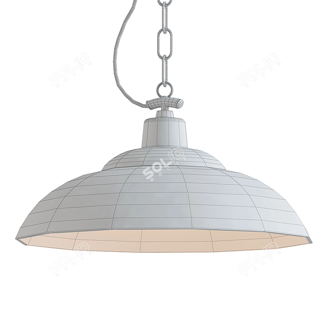 Rustic Wrought Iron Hanging Lamp 3D model image 2