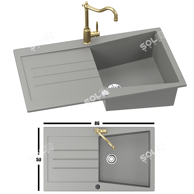 Schock Sink: Elegant & Functional 3D model image 3